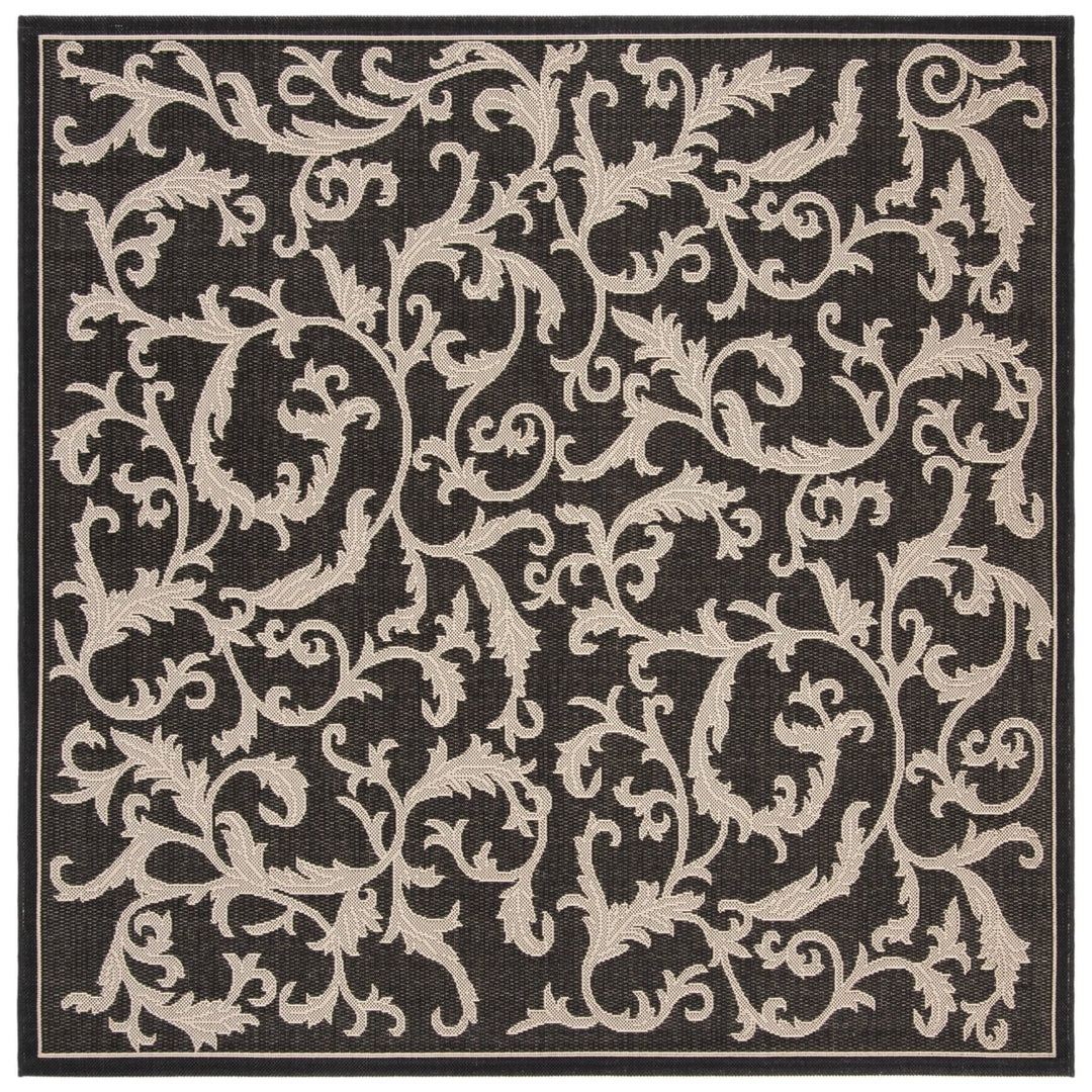 SAFAVIEH Indoor Outdoor CY2653-3908 Courtyard Black / Sand Rug Image 1