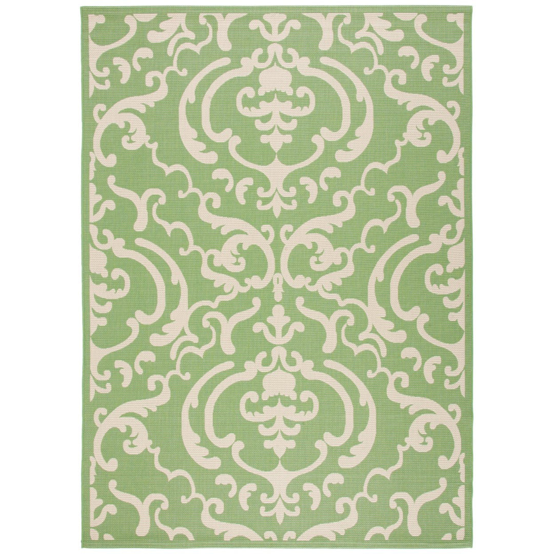 SAFAVIEH Outdoor CY2663-1E06 Courtyard Olive / Natural Rug Image 1