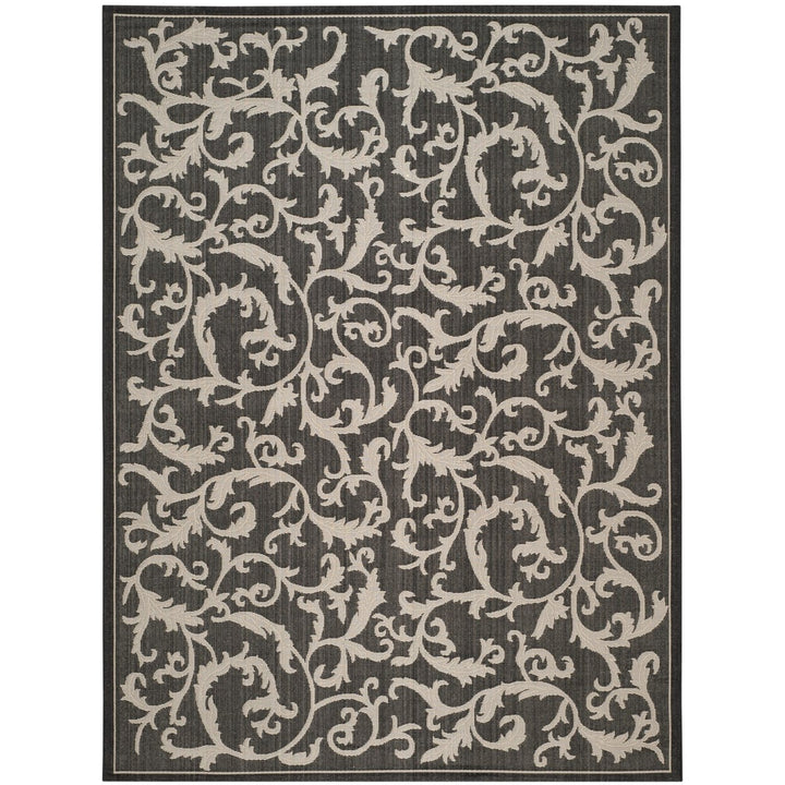 SAFAVIEH Indoor Outdoor CY2653-3908 Courtyard Black / Sand Rug Image 1