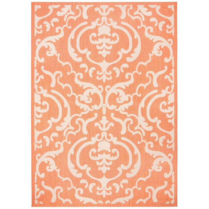 SAFAVIEH Outdoor CY2663-3202 Courtyard Terracotta / Natural Rug Image 11