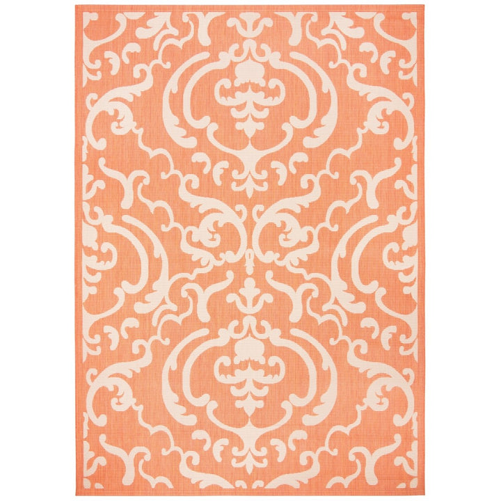 SAFAVIEH Outdoor CY2663-3202 Courtyard Terracotta / Natural Rug Image 1