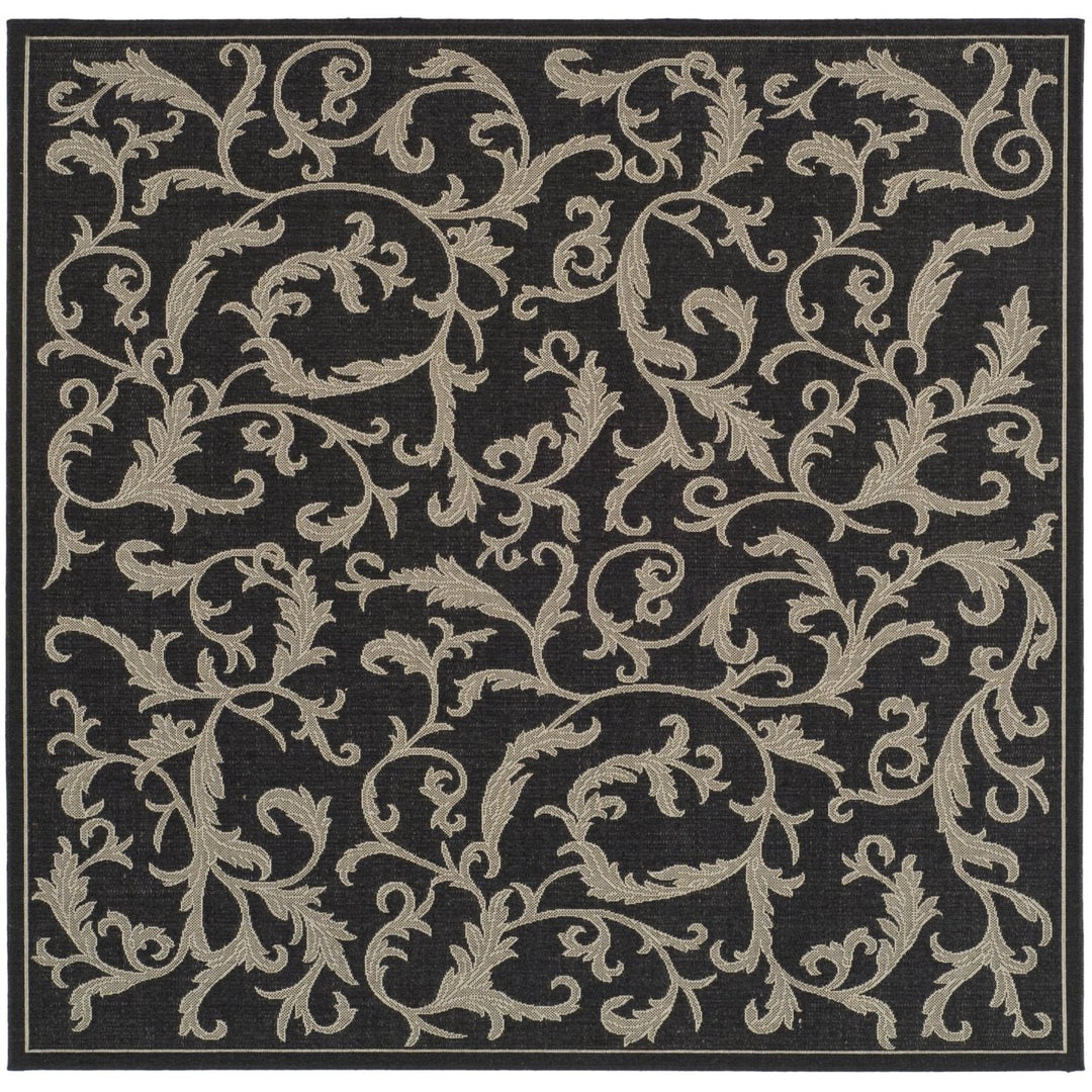 SAFAVIEH Indoor Outdoor CY2653-3908 Courtyard Black / Sand Rug Image 1