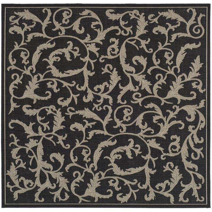 SAFAVIEH Indoor Outdoor CY2653-3908 Courtyard Black / Sand Rug Image 1