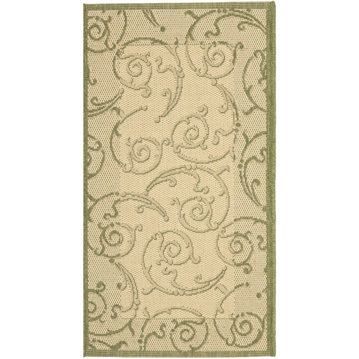 SAFAVIEH Outdoor CY2665-1E01 Courtyard Natural / Olive Rug Image 1