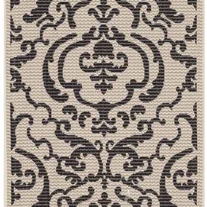 SAFAVIEH Indoor Outdoor CY2663-3901 Courtyard Sand / Black Rug Image 6