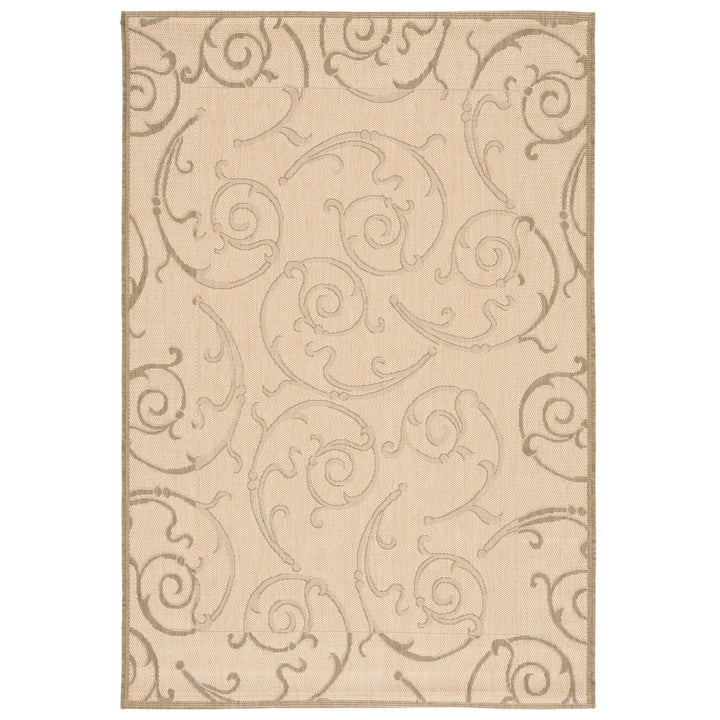 SAFAVIEH Outdoor CY2665-1E01 Courtyard Natural / Olive Rug Image 5