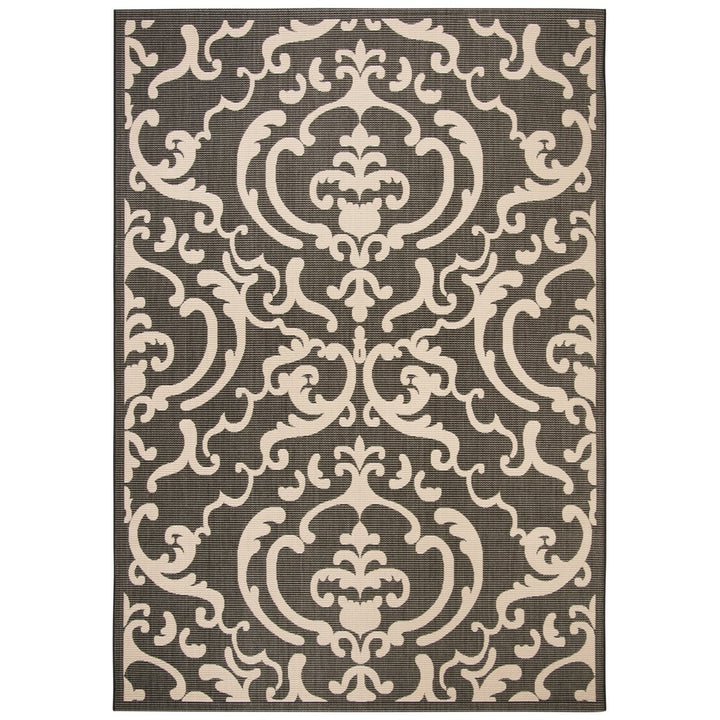 SAFAVIEH Indoor Outdoor CY2663-3908 Courtyard Black / Sand Rug Image 1