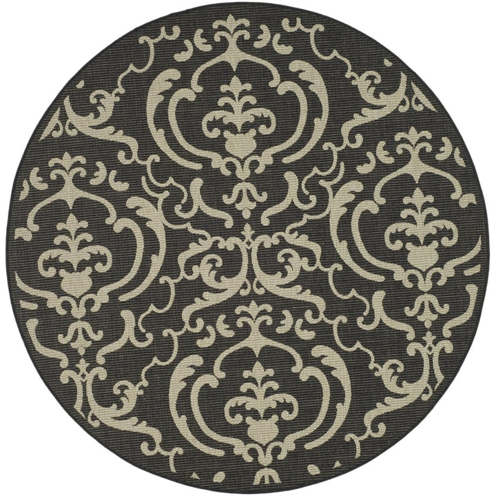 SAFAVIEH Indoor Outdoor CY2663-3908 Courtyard Black / Sand Rug Image 1