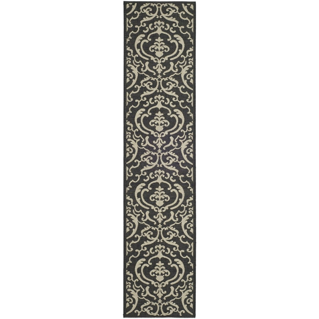 SAFAVIEH Indoor Outdoor CY2663-3908 Courtyard Black / Sand Rug Image 1