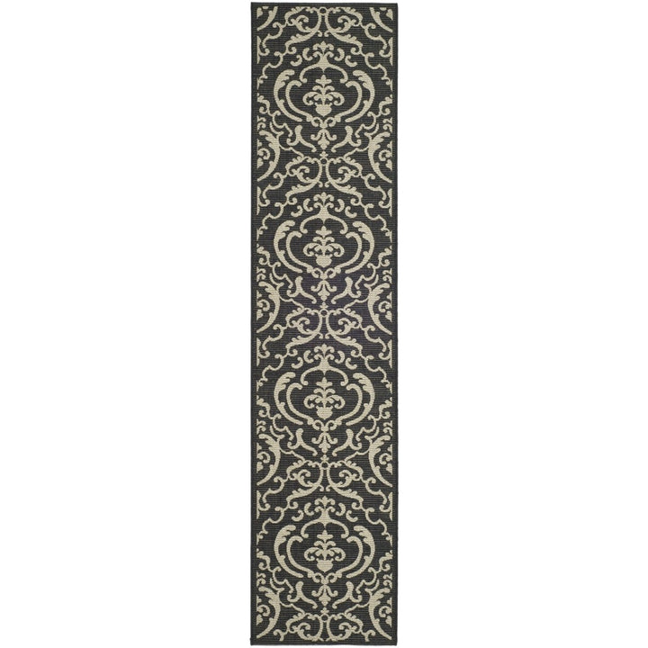 SAFAVIEH Indoor Outdoor CY2663-3908 Courtyard Black / Sand Rug Image 1