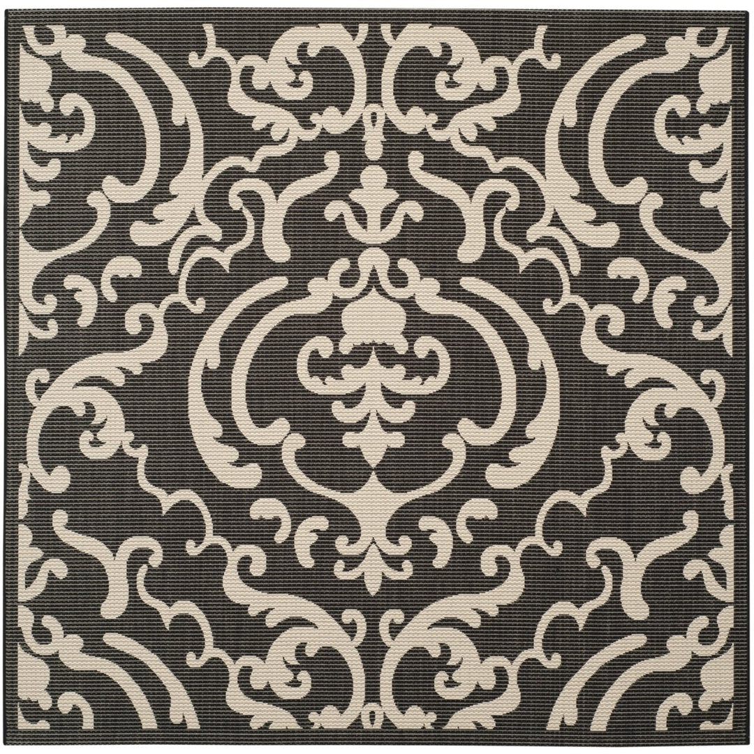 SAFAVIEH Indoor Outdoor CY2663-3908 Courtyard Black / Sand Rug Image 1