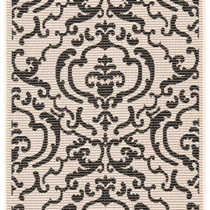 SAFAVIEH Indoor Outdoor CY2663-3901 Courtyard Sand / Black Rug Image 11