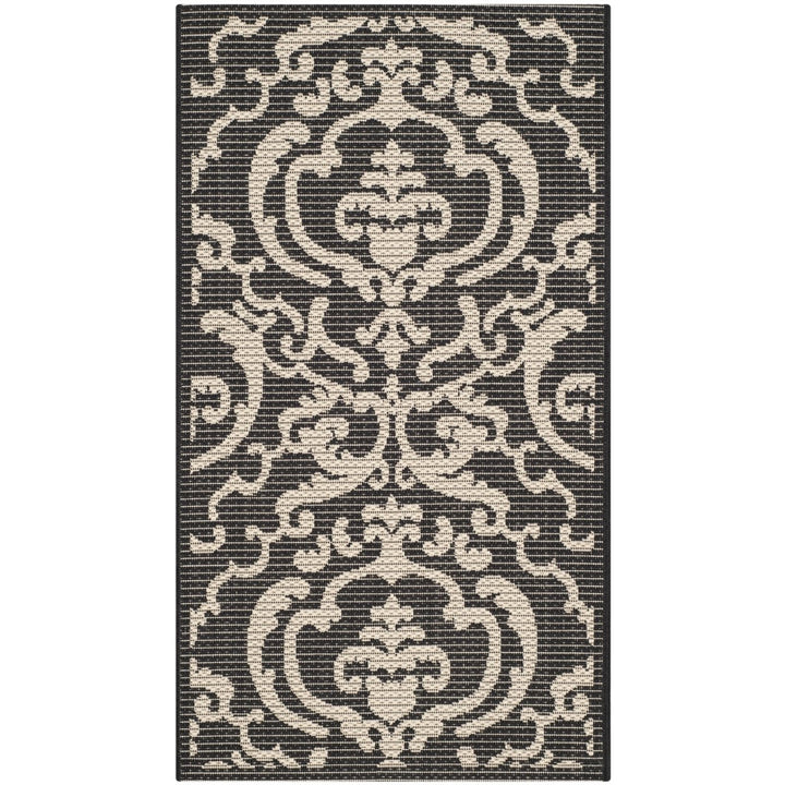 SAFAVIEH Indoor Outdoor CY2663-3908 Courtyard Black / Sand Rug Image 1