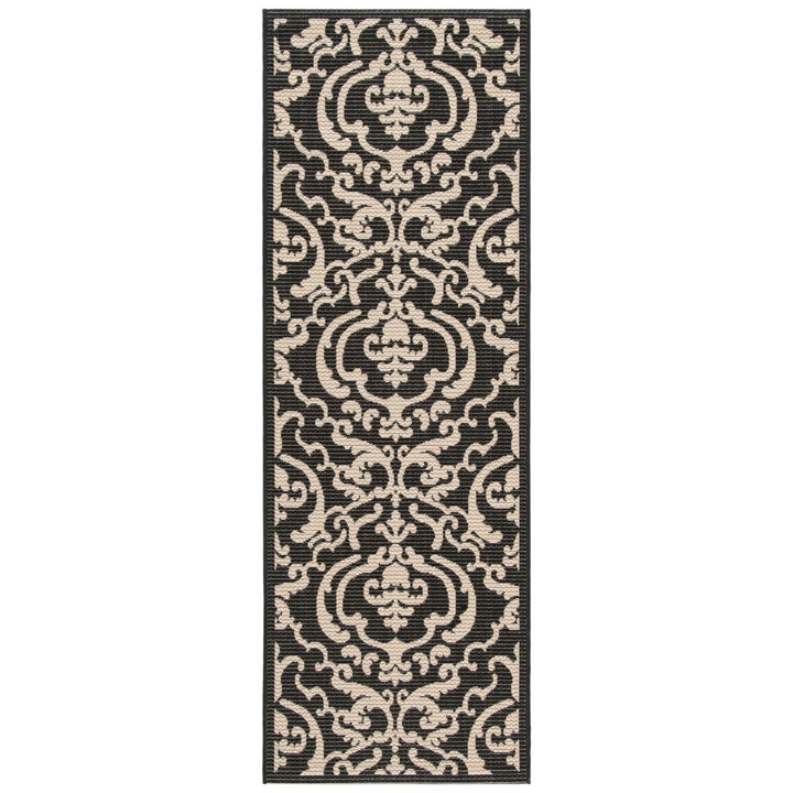 SAFAVIEH Indoor Outdoor CY2663-3908 Courtyard Black / Sand Rug Image 1