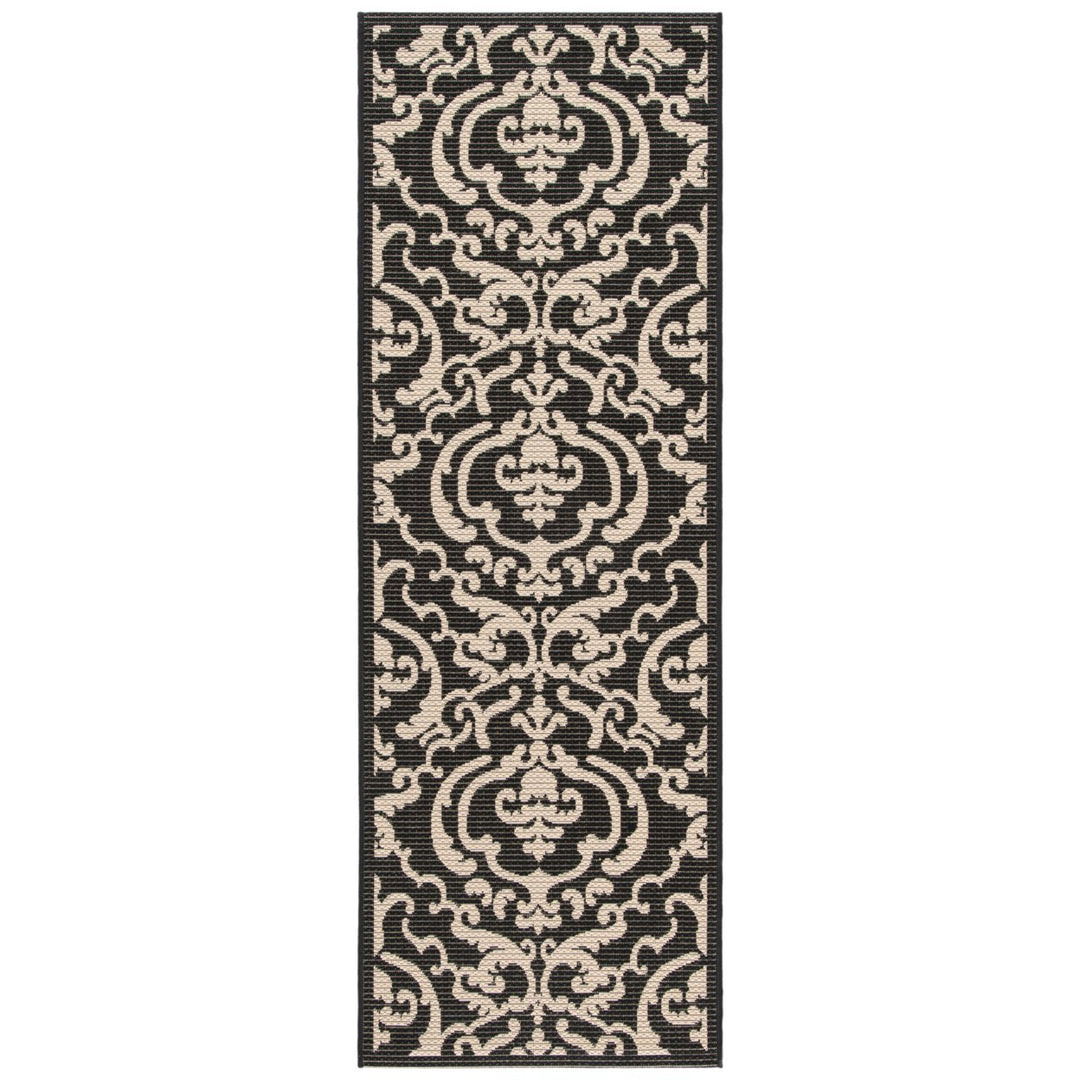 SAFAVIEH Indoor Outdoor CY2663-3908 Courtyard Black / Sand Rug Image 1