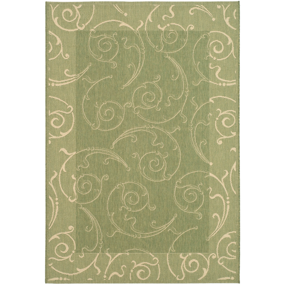 SAFAVIEH Outdoor CY2665-1E06 Courtyard Olive / Natural Rug Image 4