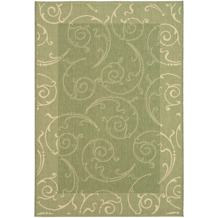 SAFAVIEH Outdoor CY2665-1E06 Courtyard Olive / Natural Rug Image 1