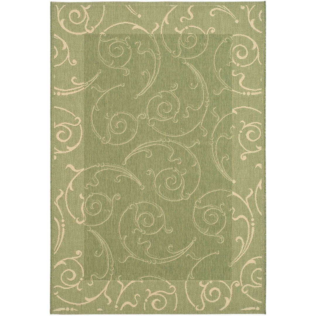 SAFAVIEH Outdoor CY2665-1E06 Courtyard Olive / Natural Rug Image 1