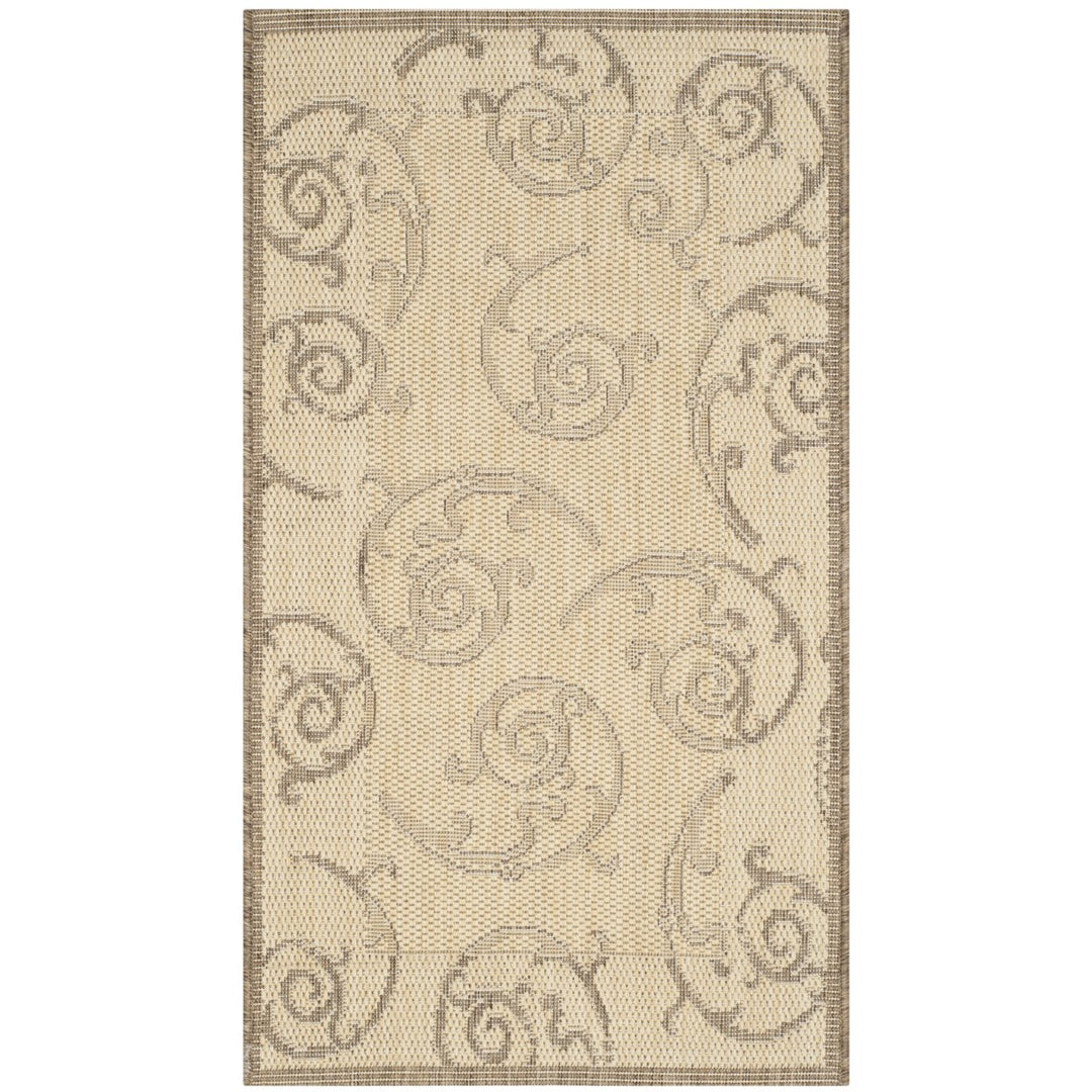 SAFAVIEH Outdoor CY2665-3001 Courtyard Natural / Brown Rug Image 1