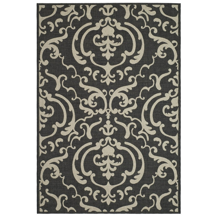 SAFAVIEH Indoor Outdoor CY2663-3908 Courtyard Black / Sand Rug Image 1