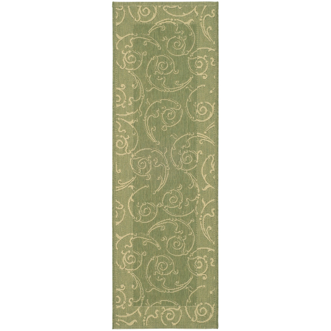 SAFAVIEH Outdoor CY2665-1E06 Courtyard Olive / Natural Rug Image 6