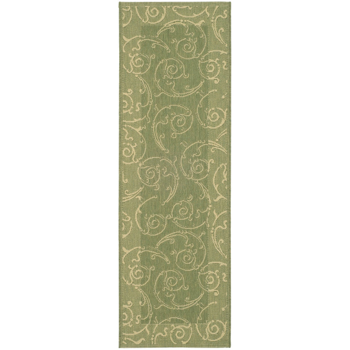 SAFAVIEH Outdoor CY2665-1E06 Courtyard Olive / Natural Rug Image 6