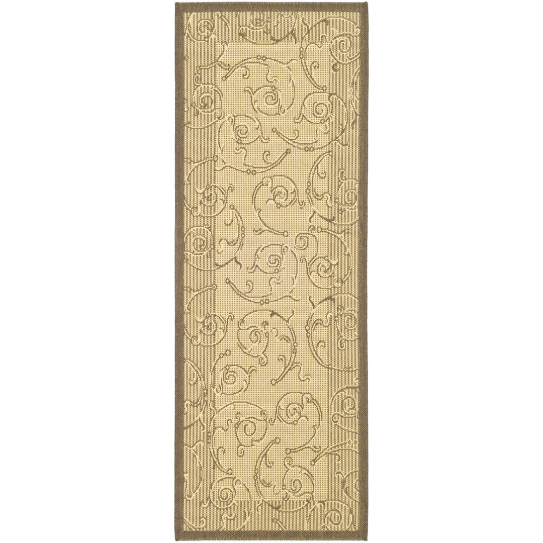 SAFAVIEH Outdoor CY2665-3001 Courtyard Natural / Brown Rug Image 1