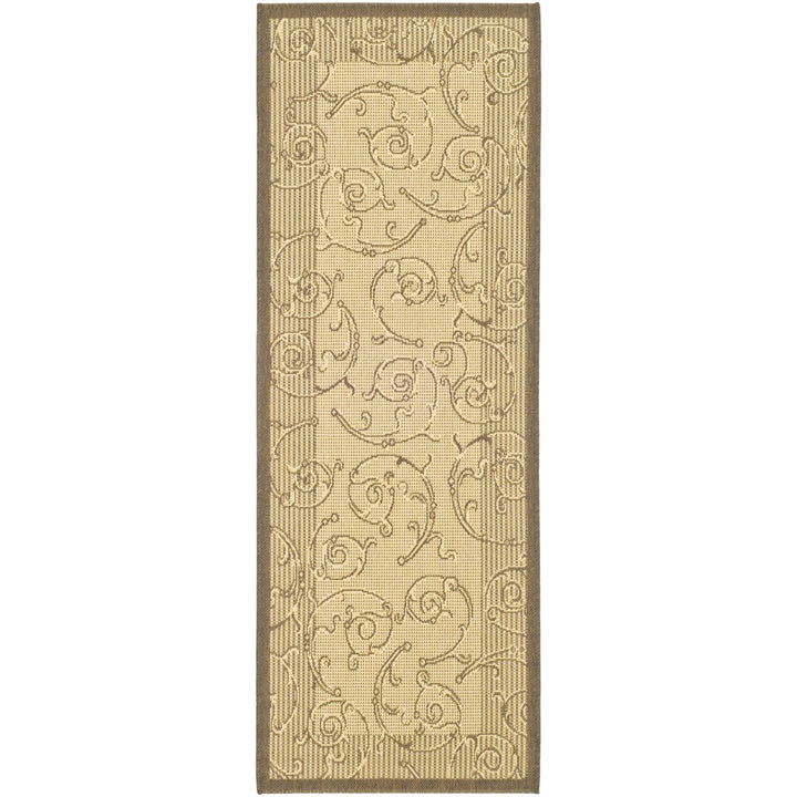 SAFAVIEH Outdoor CY2665-3001 Courtyard Natural / Brown Rug Image 1