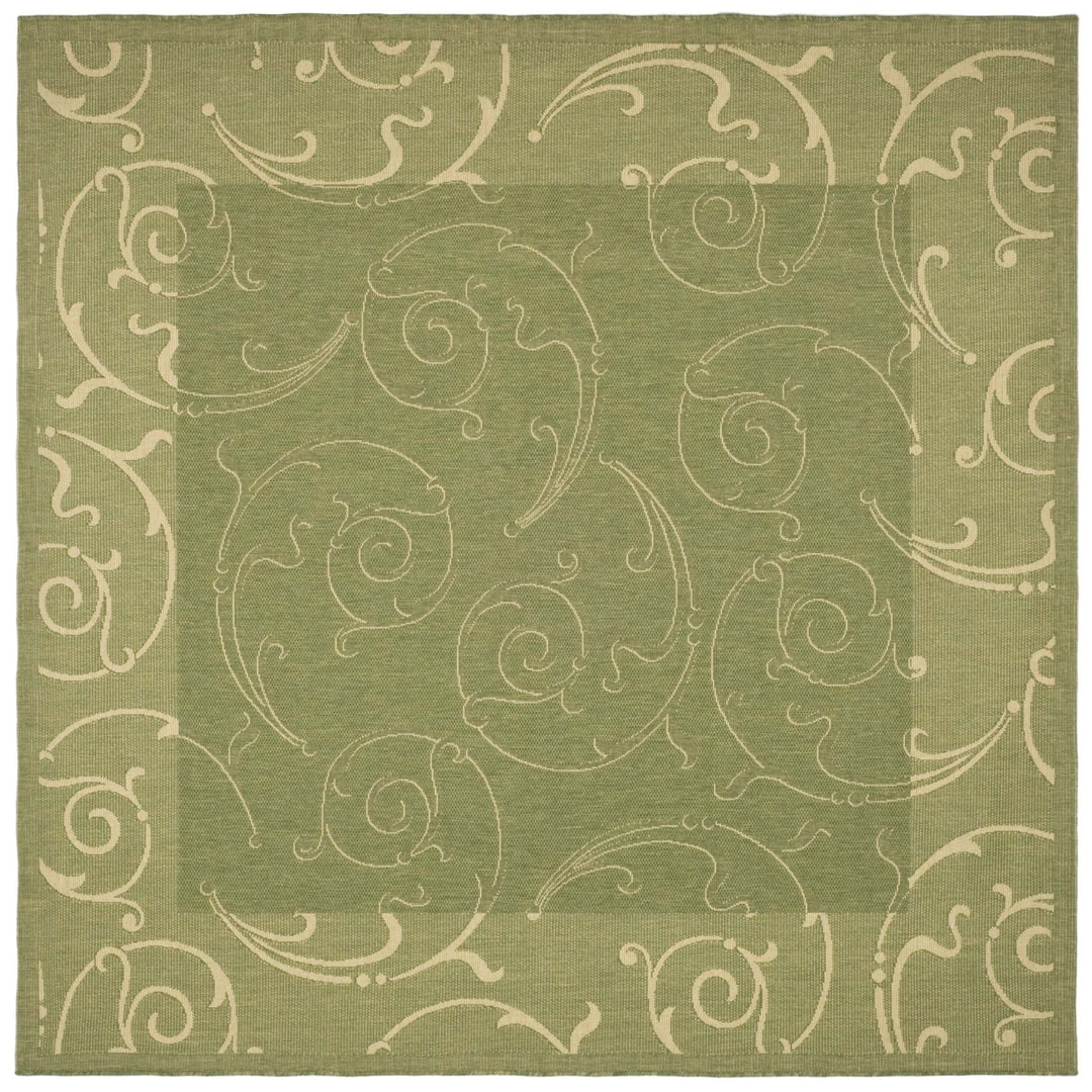 SAFAVIEH Outdoor CY2665-1E06 Courtyard Olive / Natural Rug Image 7