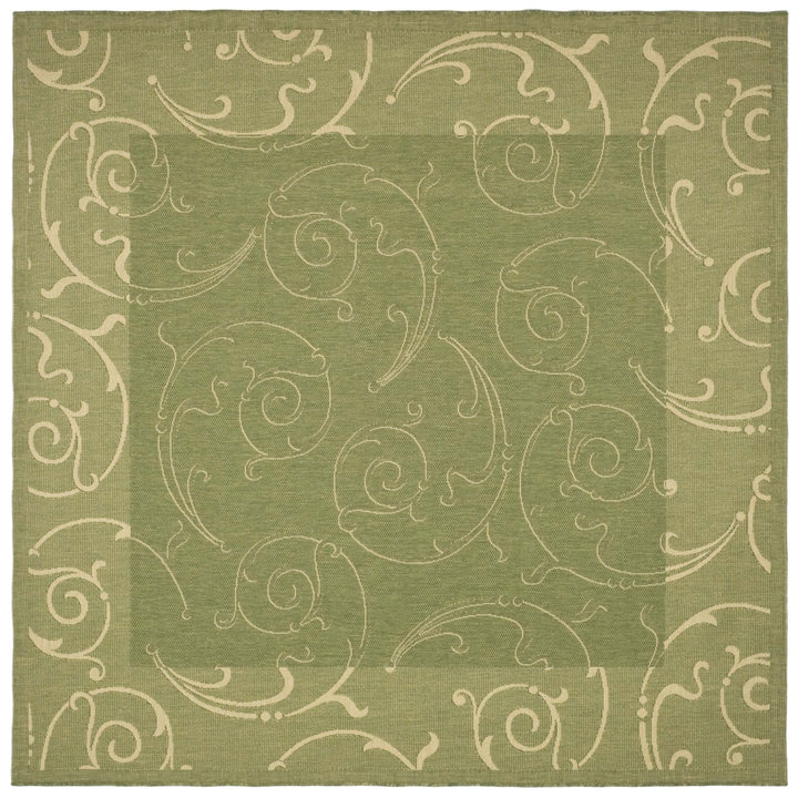 SAFAVIEH Outdoor CY2665-1E06 Courtyard Olive / Natural Rug Image 7