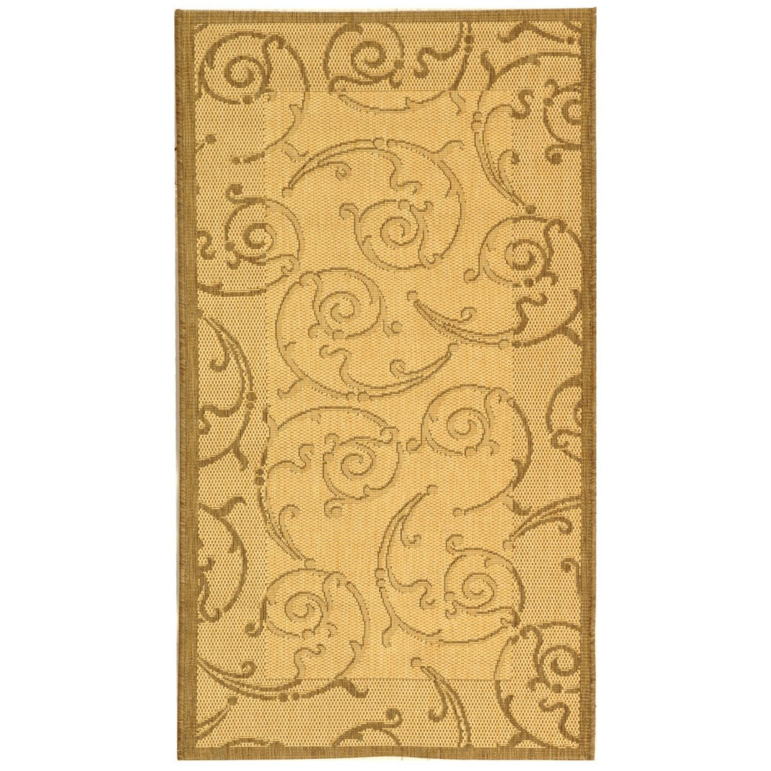 SAFAVIEH Outdoor CY2665-3001 Courtyard Natural / Brown Rug Image 1