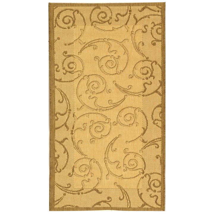 SAFAVIEH Outdoor CY2665-3001 Courtyard Natural / Brown Rug Image 1