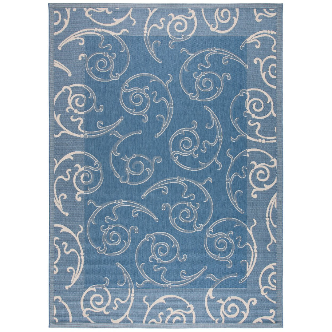 SAFAVIEH Outdoor CY2665-3103 Courtyard Blue / Natural Rug Image 3