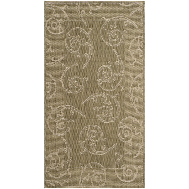 SAFAVIEH Outdoor CY2665-1E06 Courtyard Olive / Natural Rug Image 9