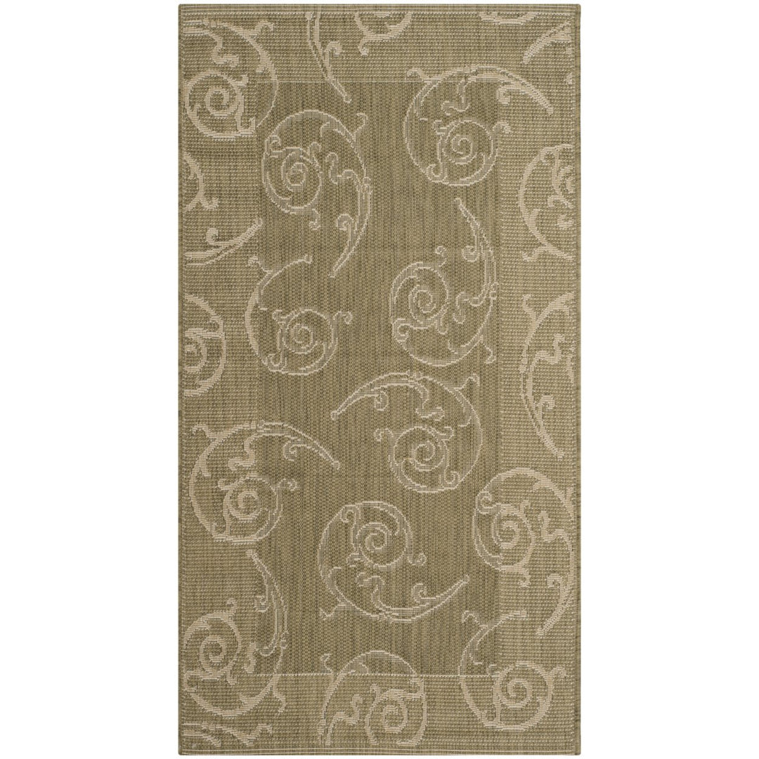 SAFAVIEH Outdoor CY2665-1E06 Courtyard Olive / Natural Rug Image 1