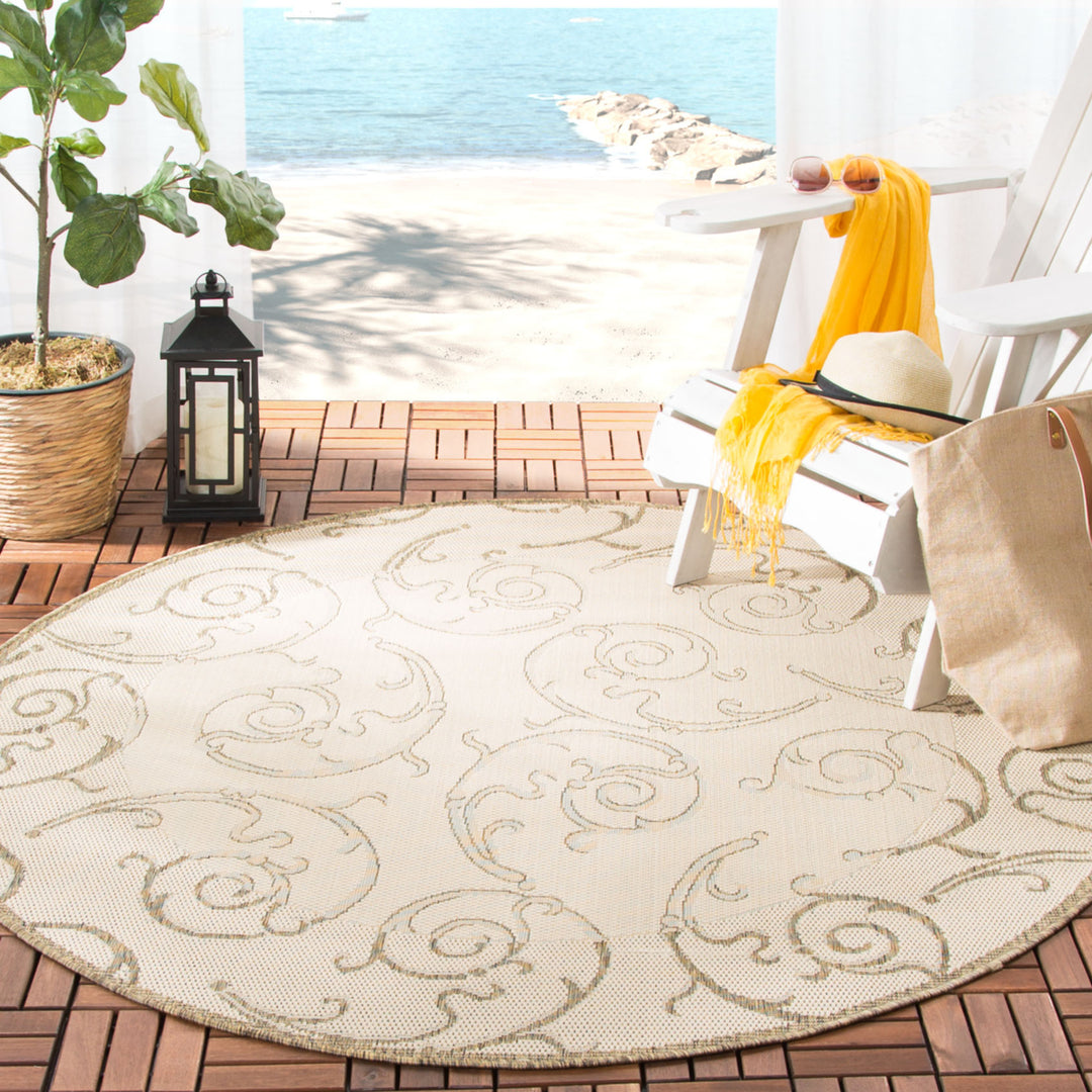 SAFAVIEH Outdoor CY2665-3001 Courtyard Natural / Brown Rug Image 12