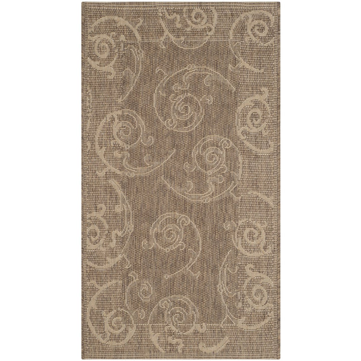 SAFAVIEH Outdoor CY2665-3009 Courtyard Brown / Natural Rug Image 2