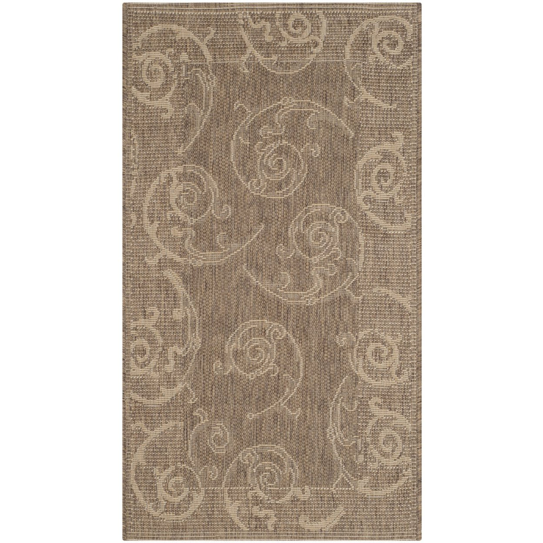 SAFAVIEH Outdoor CY2665-3009 Courtyard Brown / Natural Rug Image 1