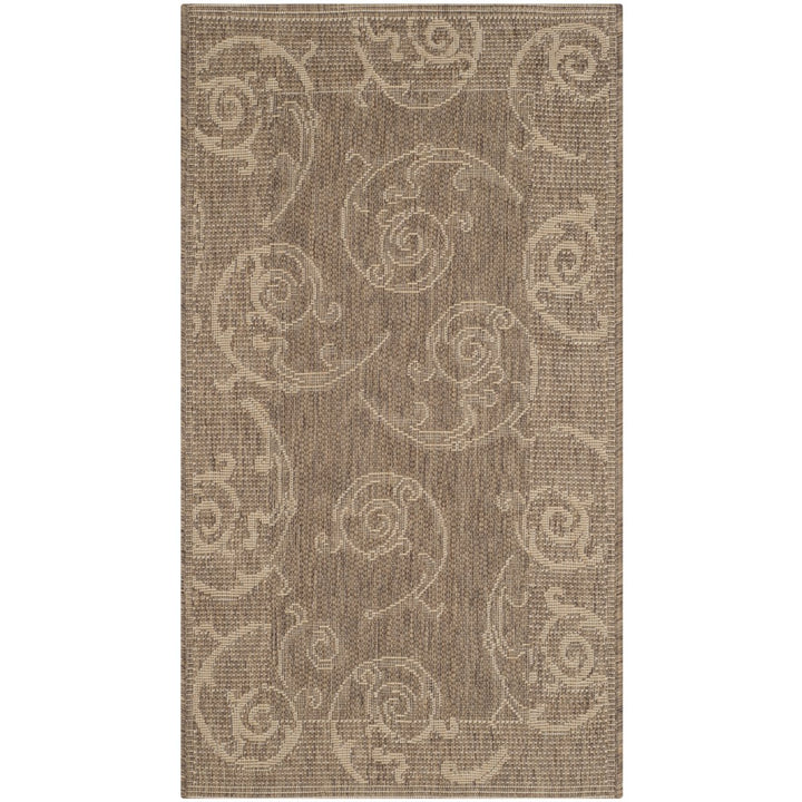 SAFAVIEH Outdoor CY2665-3009 Courtyard Brown / Natural Rug Image 1