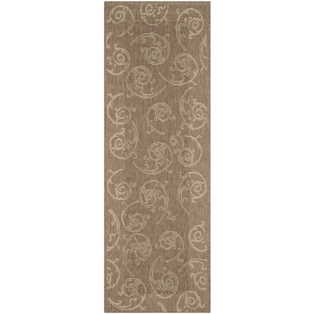 SAFAVIEH Outdoor CY2665-3009 Courtyard Brown / Natural Rug Image 3