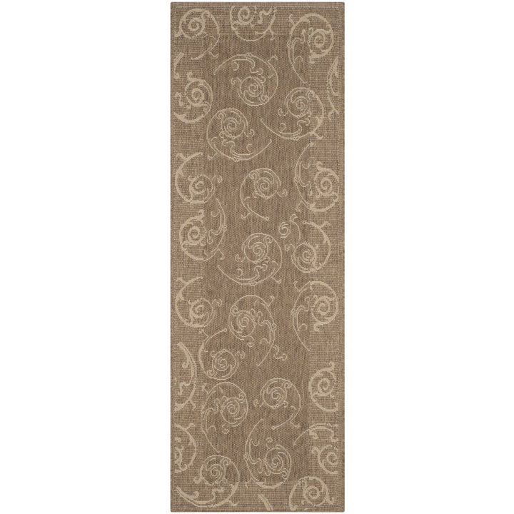 SAFAVIEH Outdoor CY2665-3009 Courtyard Brown / Natural Rug Image 3