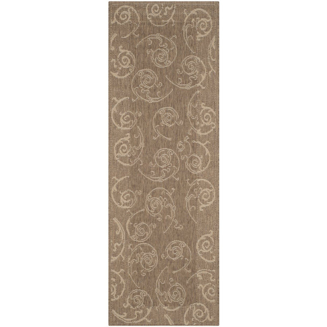 SAFAVIEH Outdoor CY2665-3009 Courtyard Brown / Natural Rug Image 1