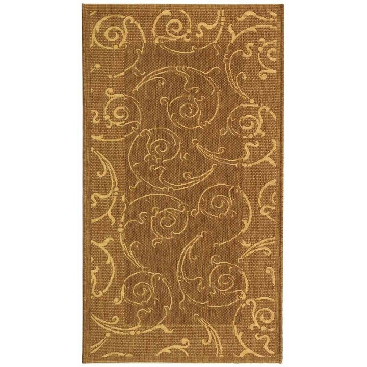 SAFAVIEH Outdoor CY2665-3009 Courtyard Brown / Natural Rug Image 4