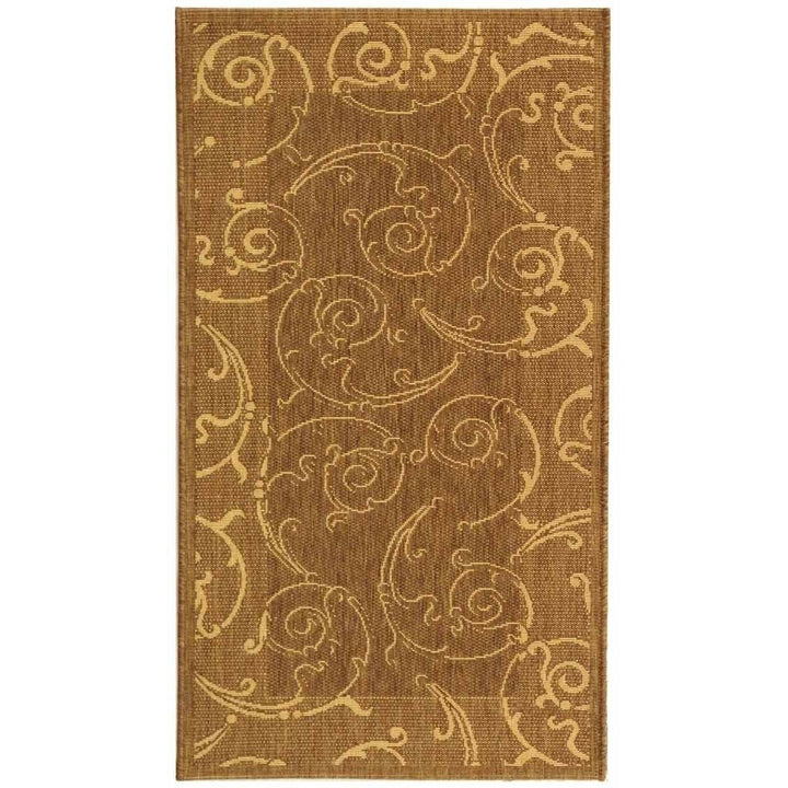 SAFAVIEH Outdoor CY2665-3009 Courtyard Brown / Natural Rug Image 1