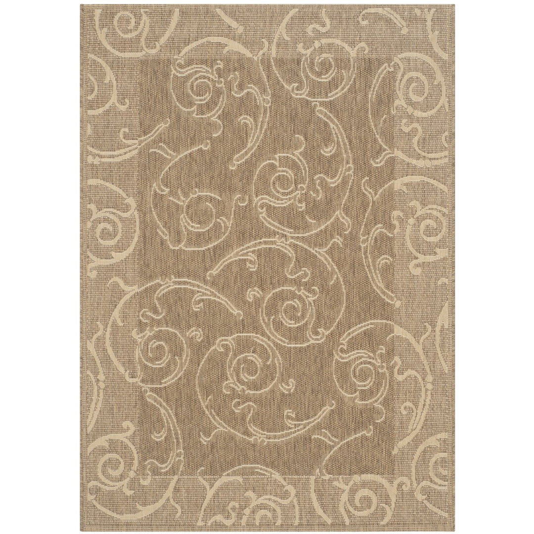 SAFAVIEH Outdoor CY2665-3009 Courtyard Brown / Natural Rug Image 5