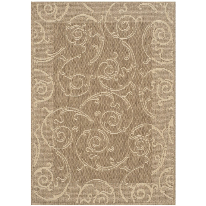 SAFAVIEH Outdoor CY2665-3009 Courtyard Brown / Natural Rug Image 1