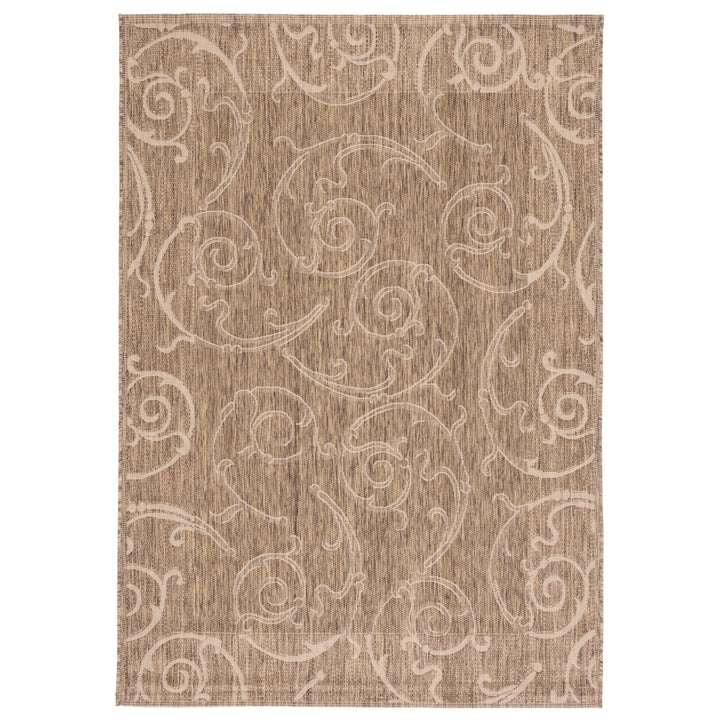 SAFAVIEH Outdoor CY2665-3009 Courtyard Brown / Natural Rug Image 1