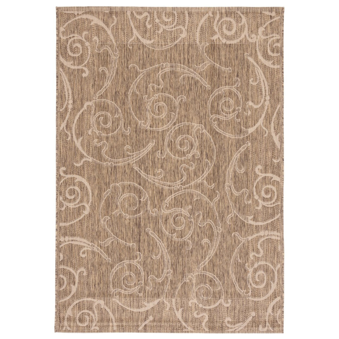 SAFAVIEH Outdoor CY2665-3009 Courtyard Brown / Natural Rug Image 1