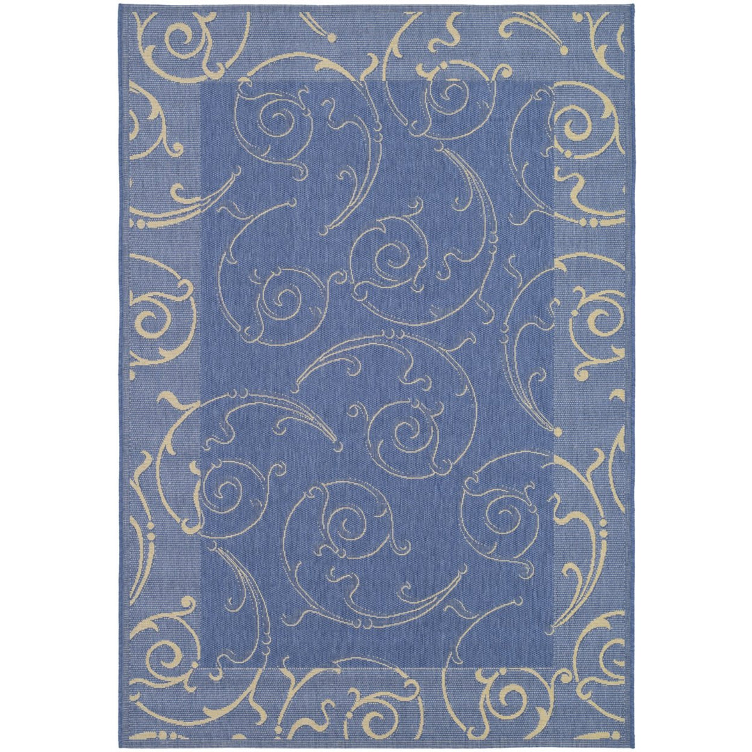 SAFAVIEH Outdoor CY2665-3103 Courtyard Blue / Natural Rug Image 12