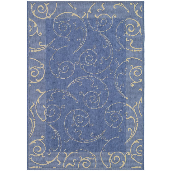 SAFAVIEH Outdoor CY2665-3103 Courtyard Blue / Natural Rug Image 12